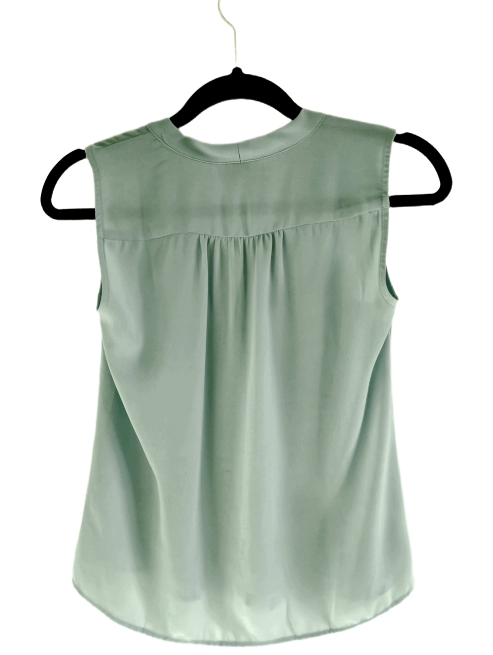 LOFT Petite Sleeveless Blouse XXSP | Mint Green Pleated Front Tank - Picture 2 of 6